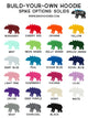 build your own adult dinosaur hoodie custom color chart