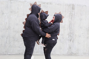 Dinosaur spike hoodies for mom, dad and kids