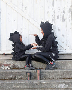Adult Dinosaur Hoodie With Black Spikes for Twinning With Littles