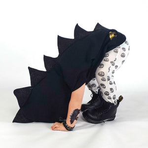 Black Glitter Dinosaur Hoodie - Kids Black Dragon Costume - Wolfe and Scamp