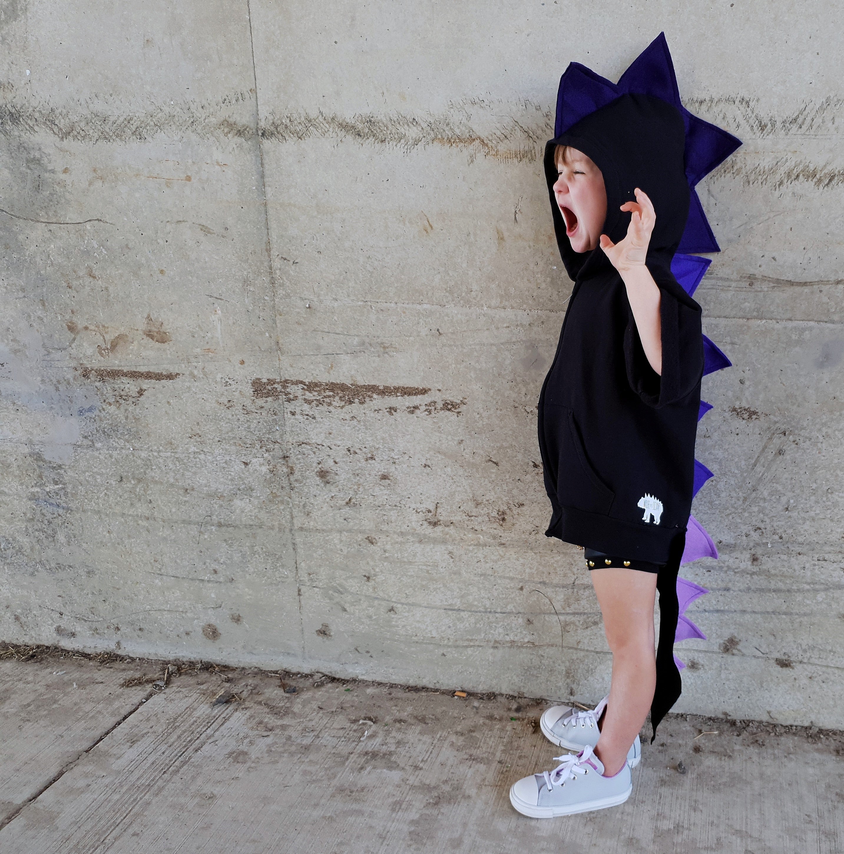 Ultra Violet Amethyst Dragon Hoodie with Tail Wolfe and Scamp