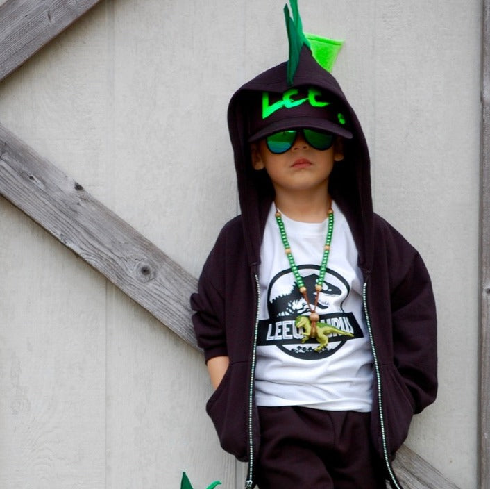 Black & Green Ombre Dino Hoodie Black & Green Ombre Dino Hoodie