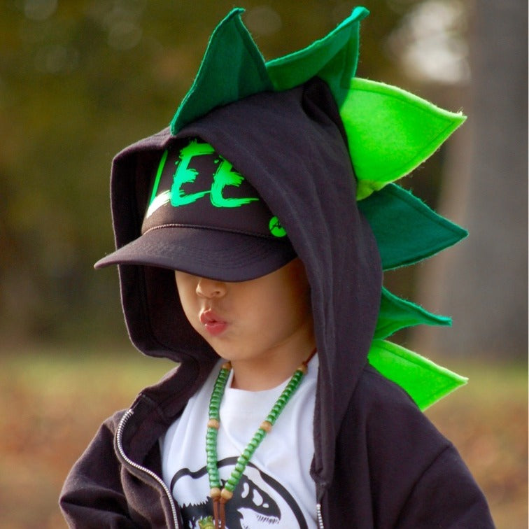 Black & Green Ombre Dino Hoodie Wolfe and Scamp Black & Green Ombre Dino Hoodie Wolfe and Scamp