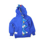 toddler blue dinosaur hoodie with rocket ship spikes STEM toy constellation stars