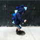 Kids Navy Blue Ombre Dino Hoodie - Navy Blue Ombre-saurus - Wolfe and Scamp