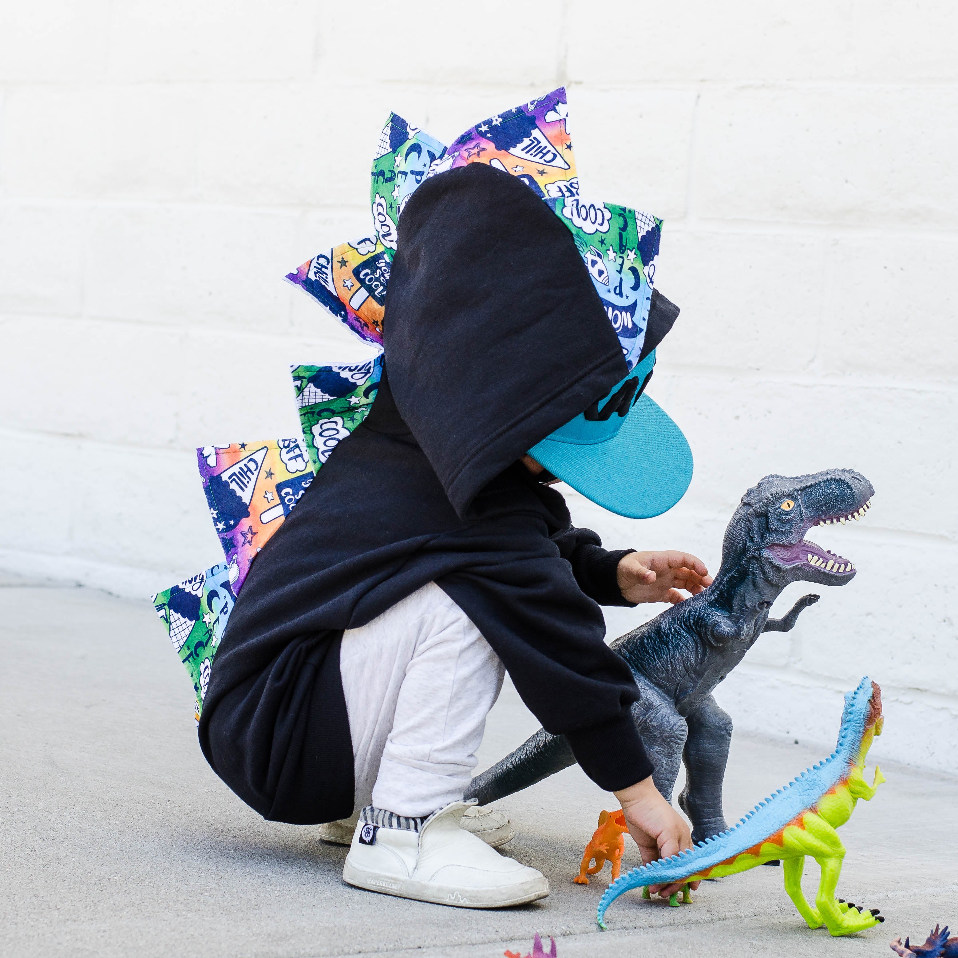 Black Rainbow Dinosaur Spike Hoodie Unicorn Farts Wolfe And Scamp Black Rainbow Dinosaur Spike Hoodie Unicorn Farts Wolfe And Scamp