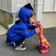 handmade blue dragon hoodie with tail for toddler boy