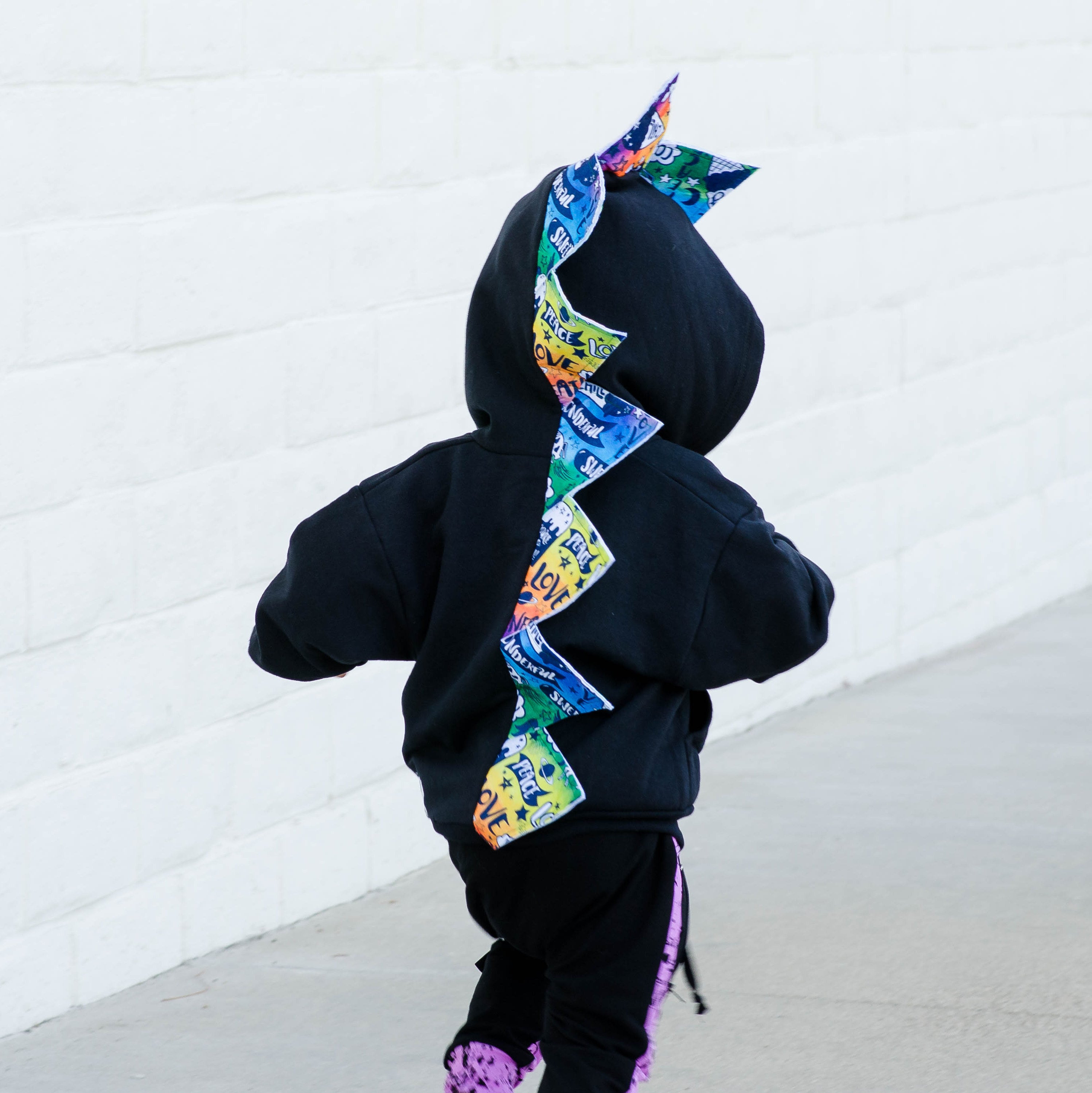 Black Rainbow Dinosaur Spike Hoodie Unicorn Farts Wolfe And Scamp Black Rainbow Dinosaur Spike Hoodie Unicorn Farts Wolfe And Scamp