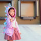 toddler girl pink dinosaur hoodie with rose floral spikes