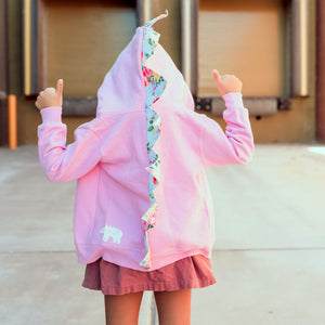 pink dinosaur hoodie for girly girls