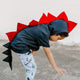 kids black dragon costume hoodie with red spikes
