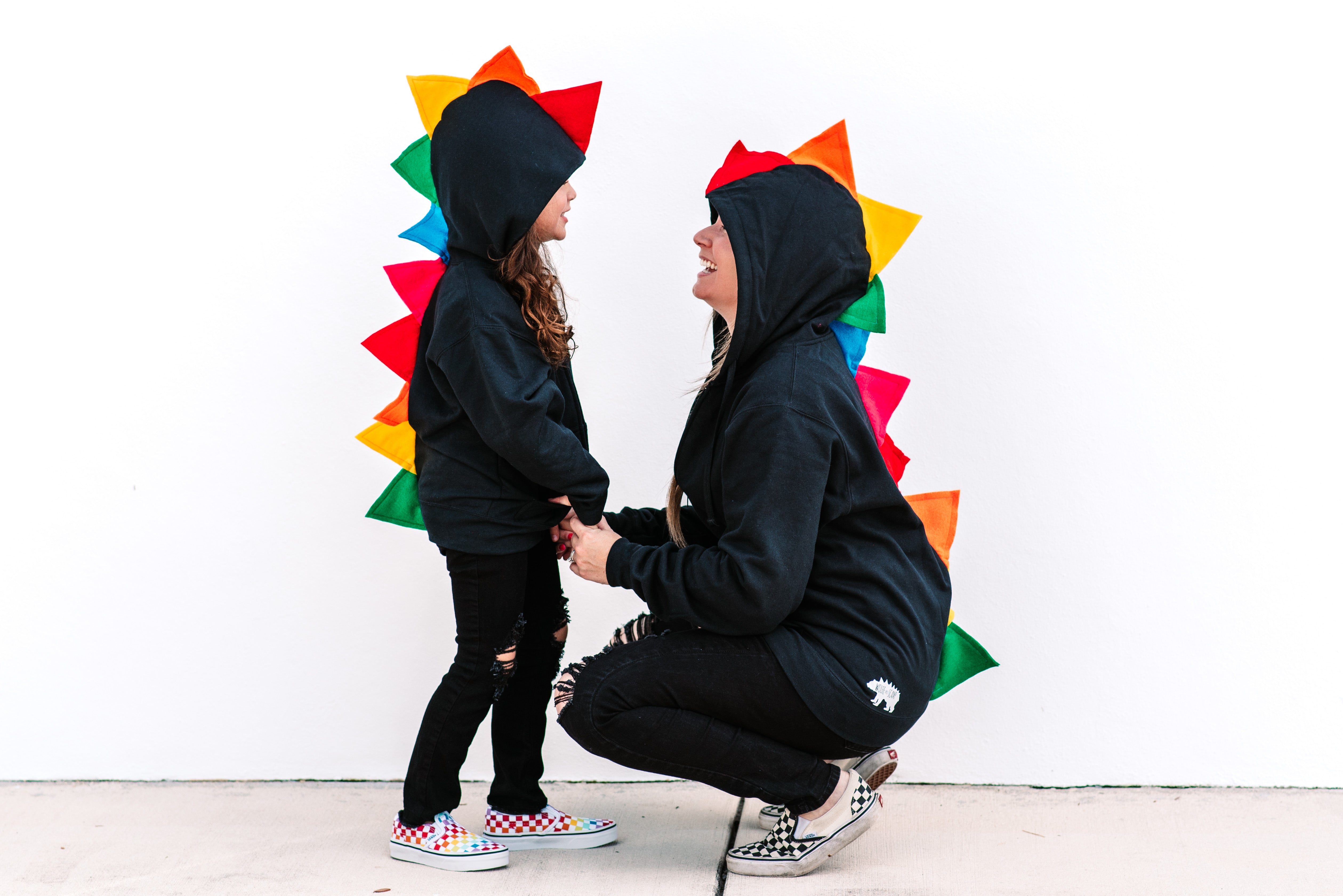 Adult Dinosaur Hoodie Rainbow Spikes – Wolfe and Scamp