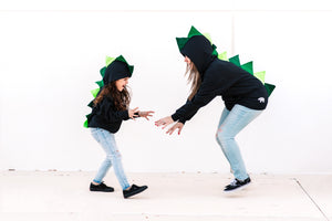 Adult Dinosaur Hoodie - Green Ombre Spikes