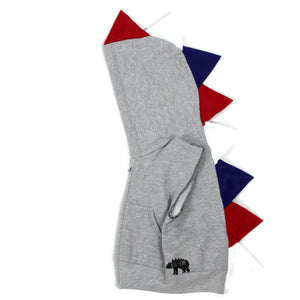 Limited Edition Patriotic  Baby Toddler Kids Dino Hoodie --- Red, White and Blue - July 4th Spikes - Wolfe and Scamp