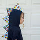 boy dinosaur hoodie with construction vehicle spikes